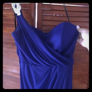 Long royal blue dress sz14. Incredibly flattering!